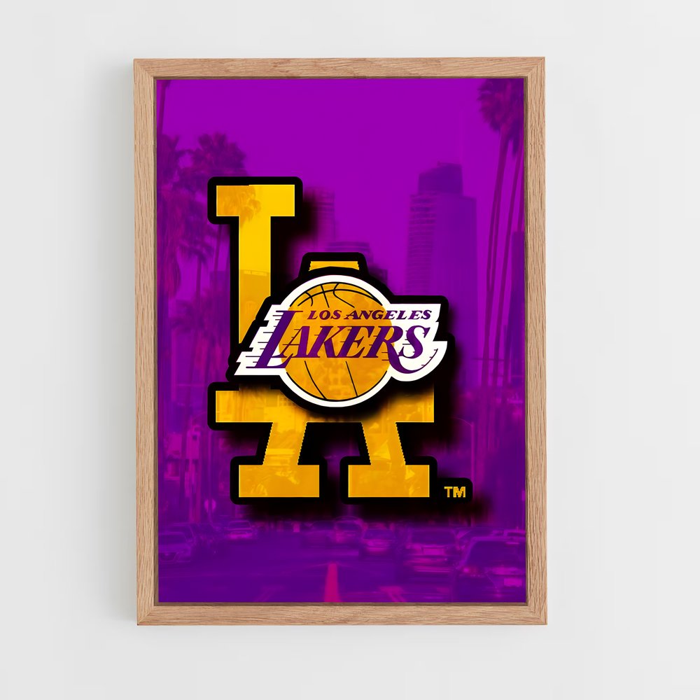 Poster Logo Lakers – affiche Basketball (vue 4)