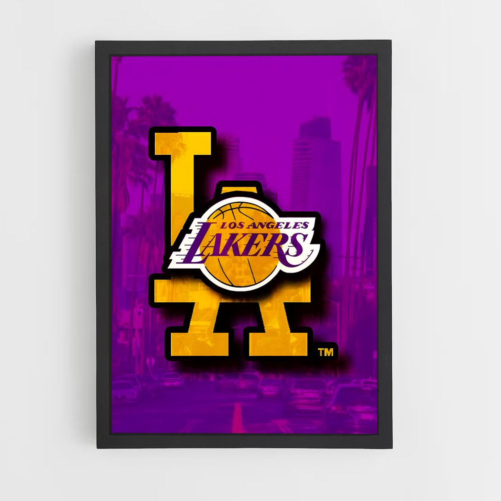 Poster Logo Lakers – affiche Basketball (vue 2)