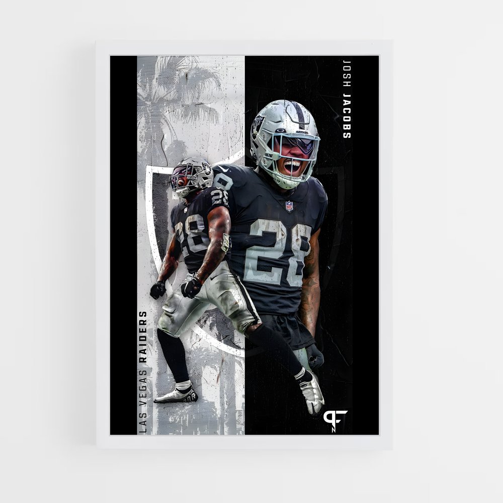 Poster Josh Jacobs – affiche Football US (vue 3)