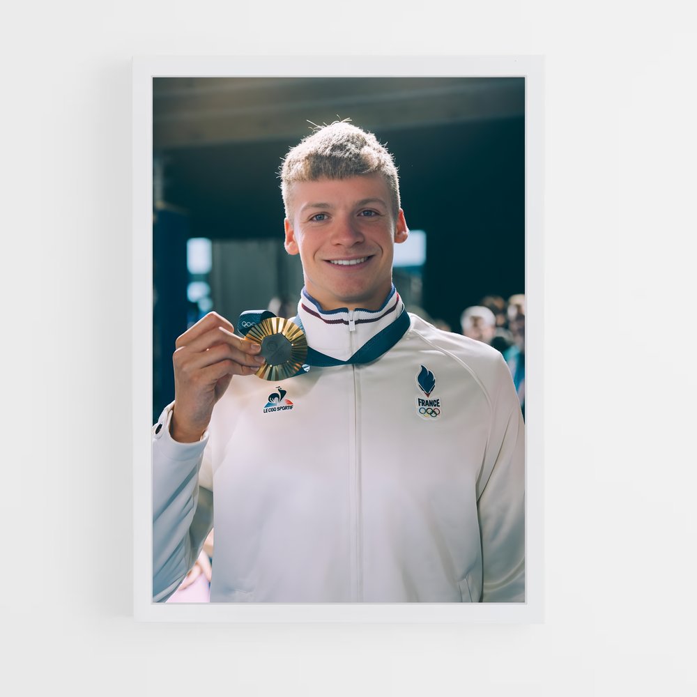 Poster Leon Marchand Médaille – affiche Jeux Olympiques (vue 3)