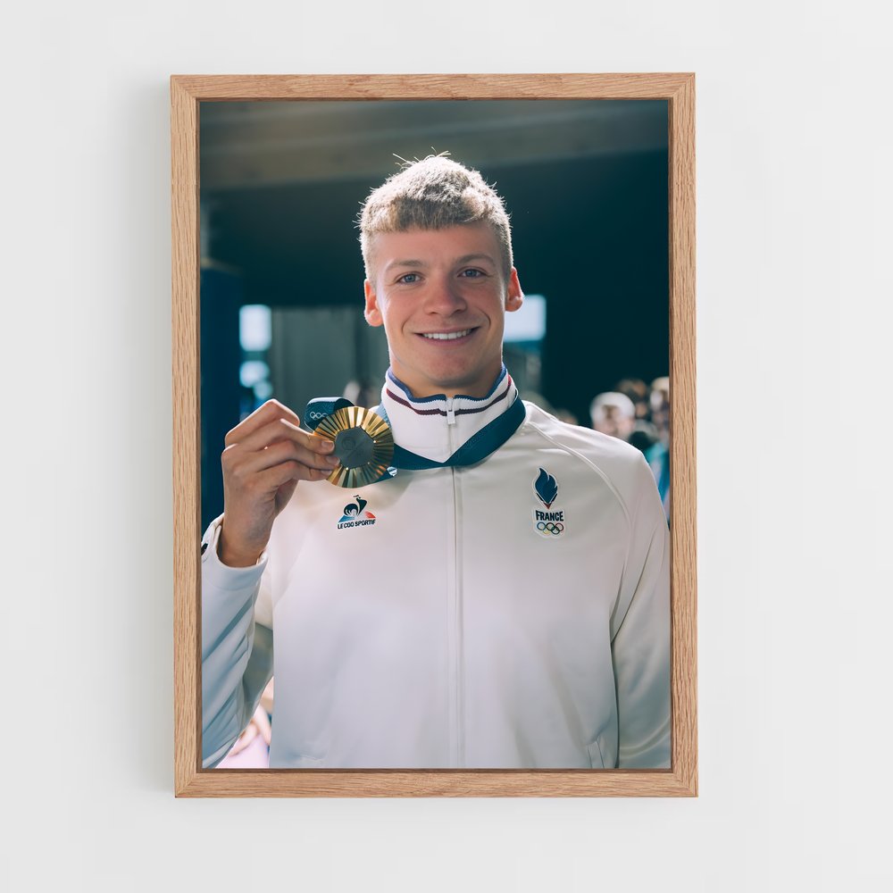 Poster Leon Marchand Médaille – affiche Jeux Olympiques (vue 4)