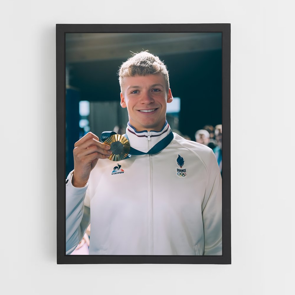 Poster Leon Marchand Médaille – affiche Jeux Olympiques (vue 2)