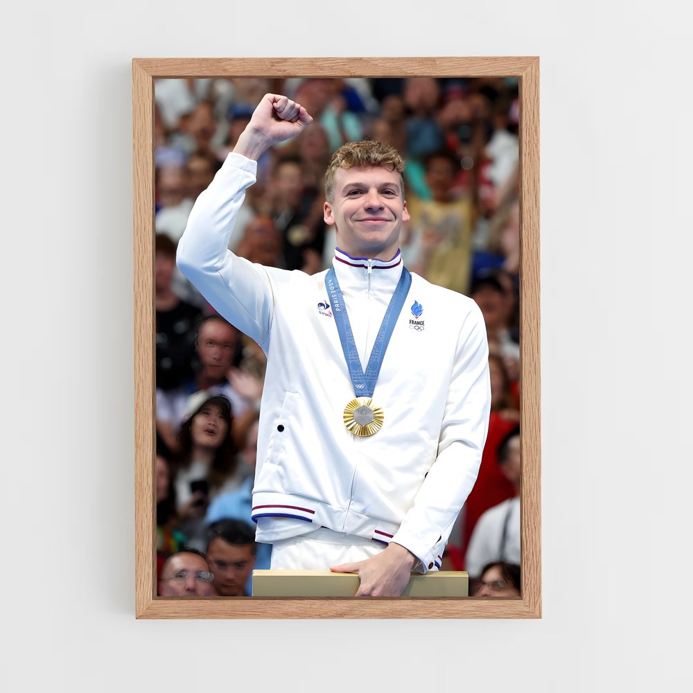 Poster Leon Marchand Victoire – affiche Jeux Olympiques (vue 4)