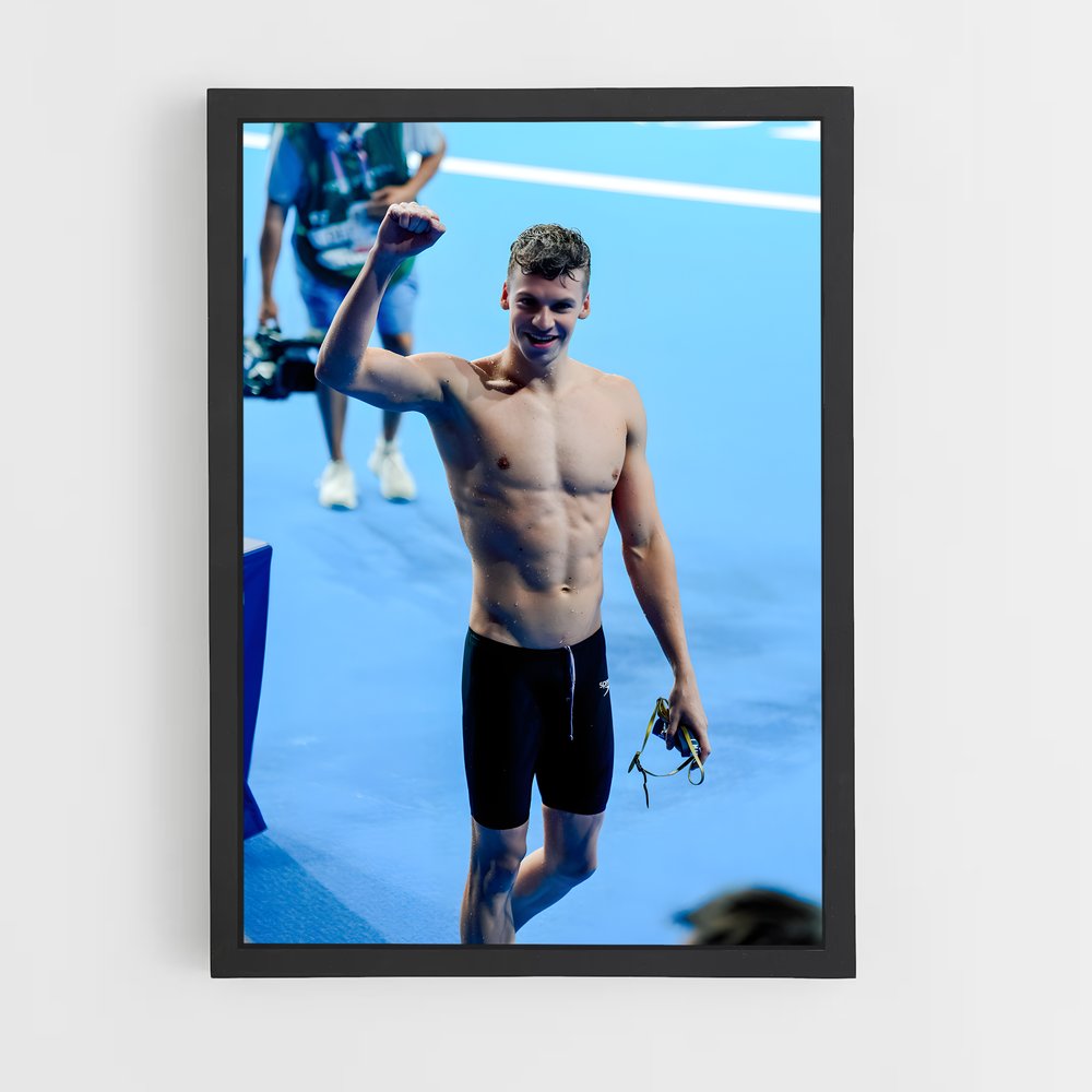 Poster Jeux Olympique Leon Marchand – affiche Jeux Olympiques (vue 2)