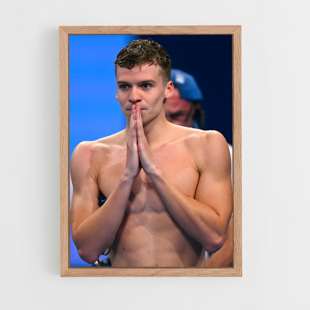 Poster Leon Marchand Prière – affiche Jeux Olympiques (vue 4)