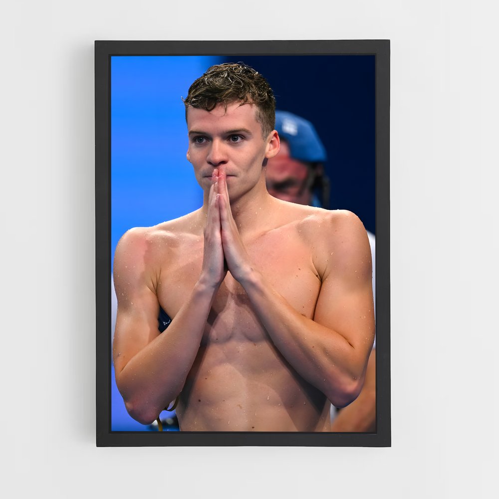 Poster Leon Marchand Prière – affiche Jeux Olympiques (vue 2)