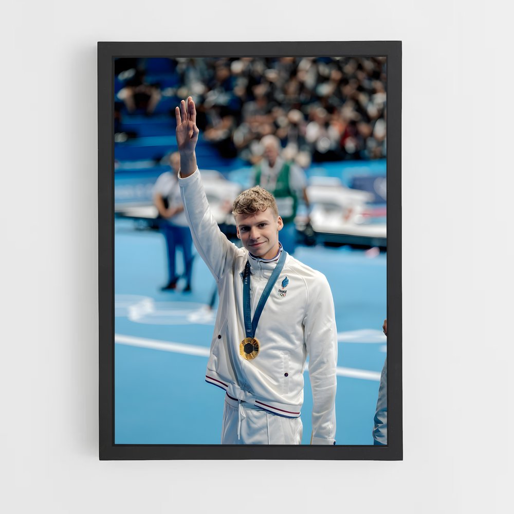 Poster Leon Marchand Vinqueur – affiche Jeux Olympiques (vue 2)