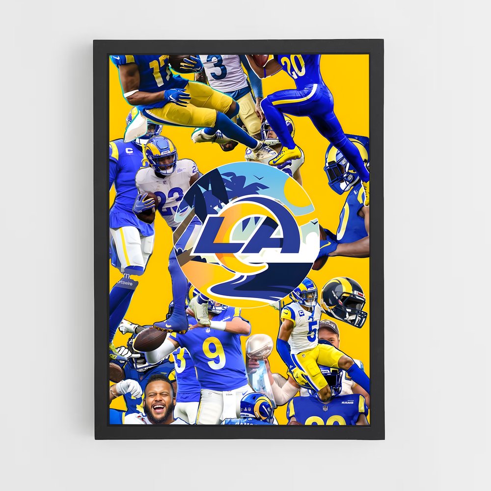 Poster Équipe LA Rams – affiche Football US (vue 2)