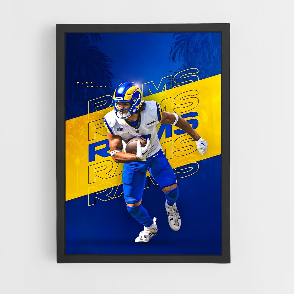 Poster Rams Dynamique – affiche Football US (vue 2)