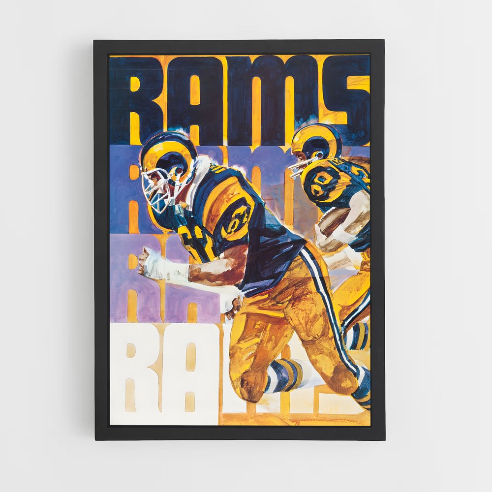 Poster Rams Énergie Vintage – affiche Football US (vue 2)