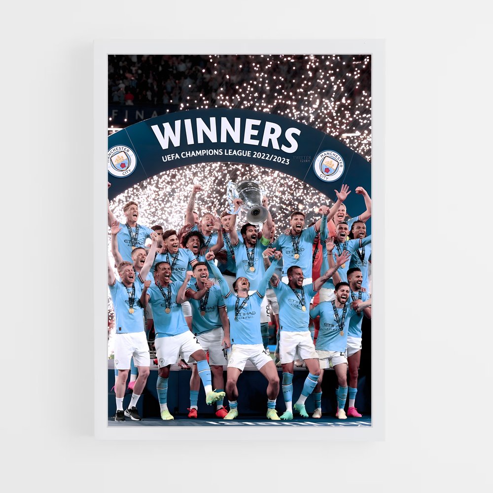 Poster Célébration Manchester City – affiche Football (vue 3)