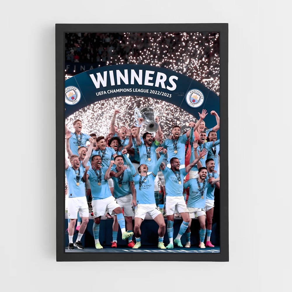 Poster Célébration Manchester City – affiche Football (vue 2)