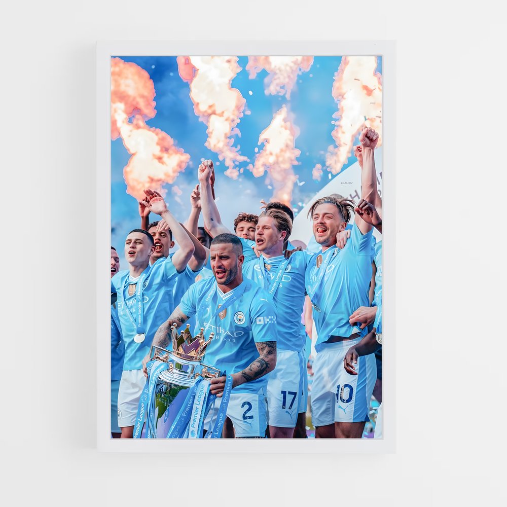 Poster Manchester City Feu – affiche Football (vue 3)