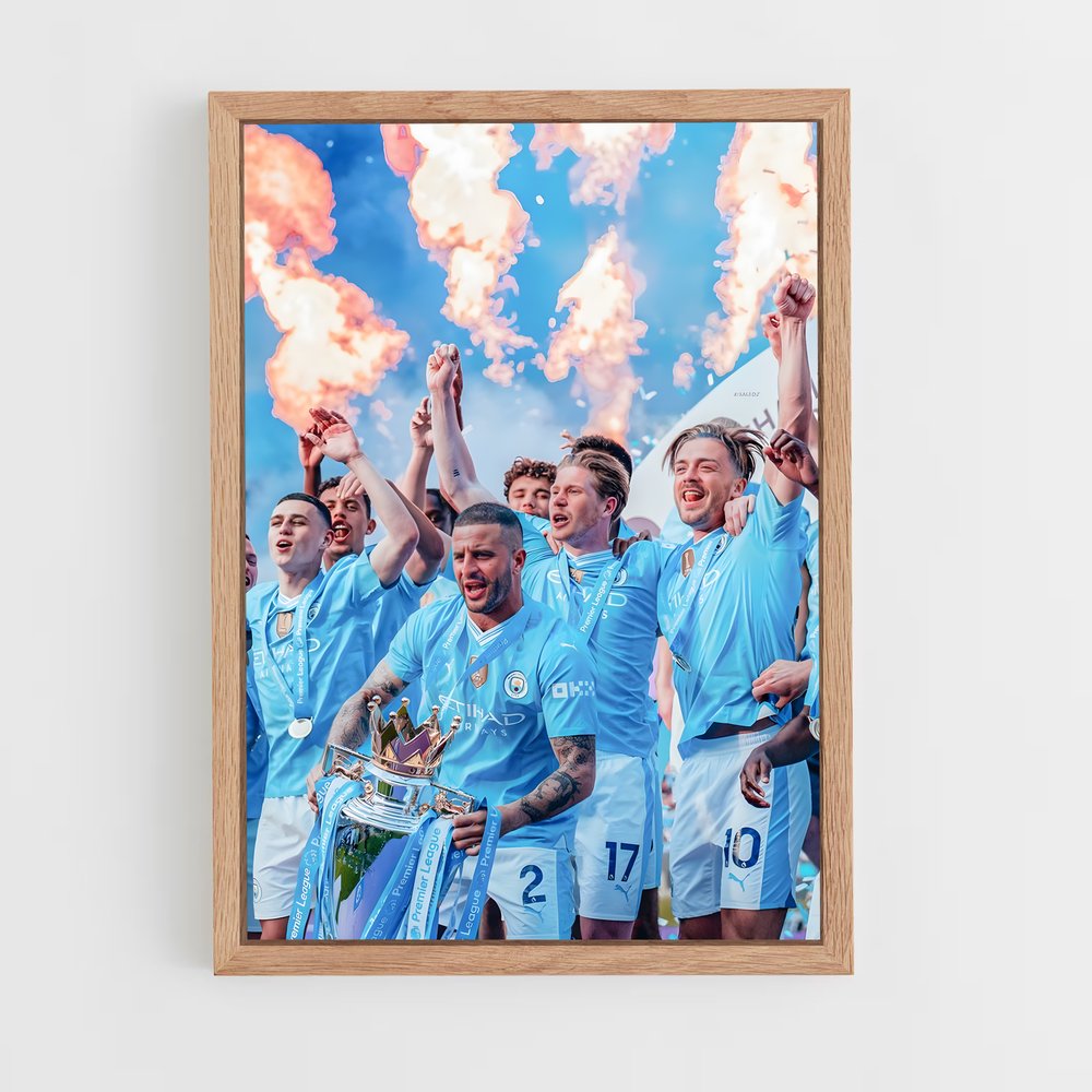 Poster Manchester City Feu – affiche Football (vue 4)