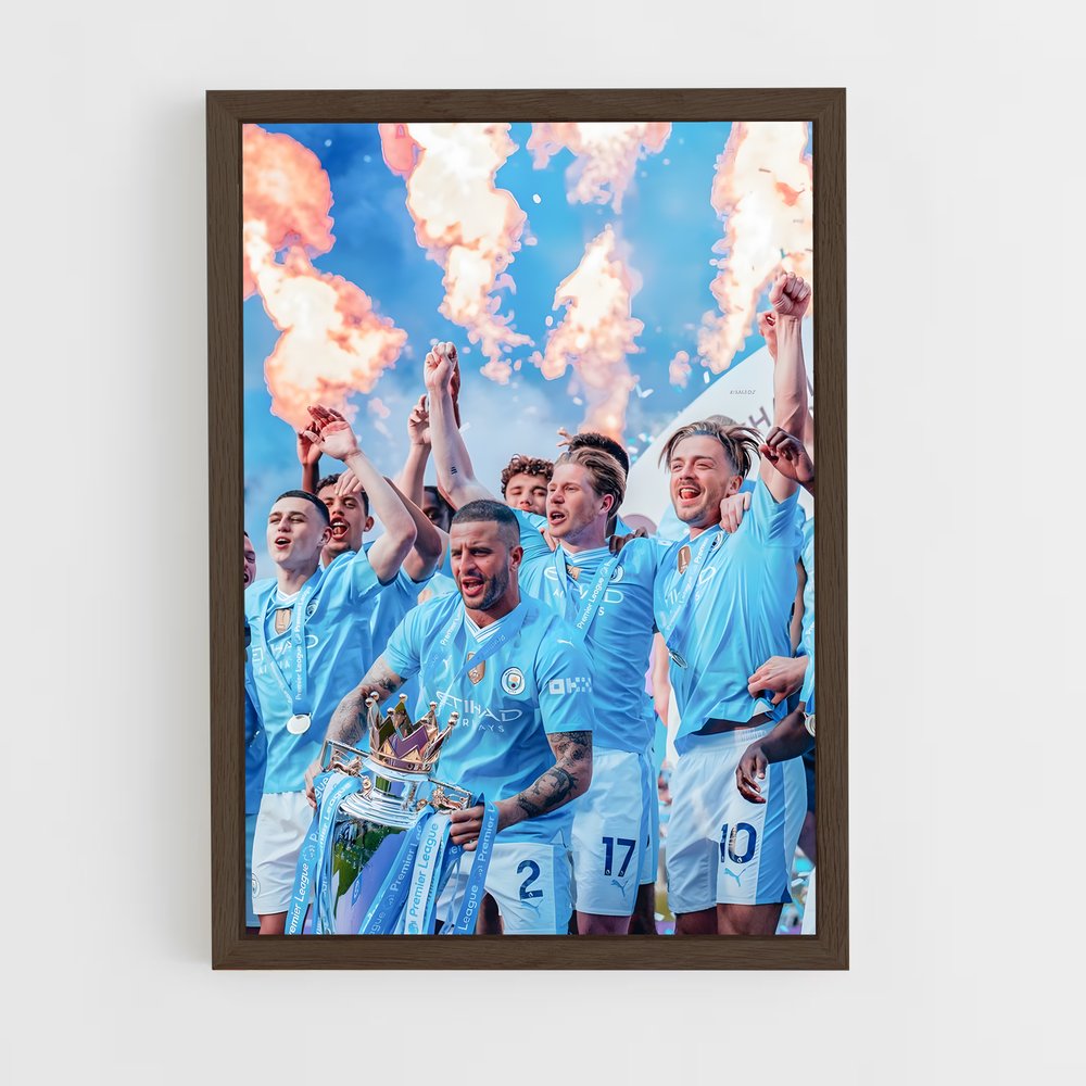 Poster Manchester City Feu – affiche Football (vue 5)