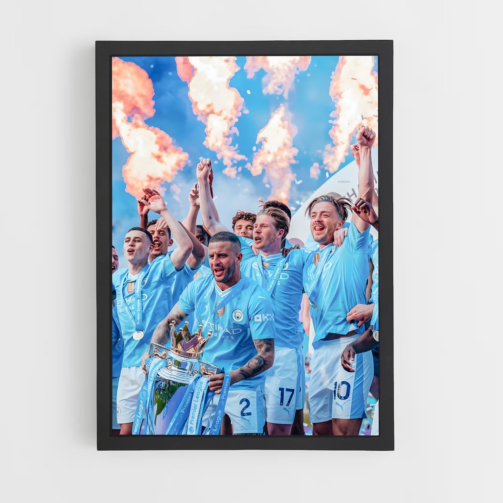 Poster Manchester City Feu – affiche Football (vue 2)