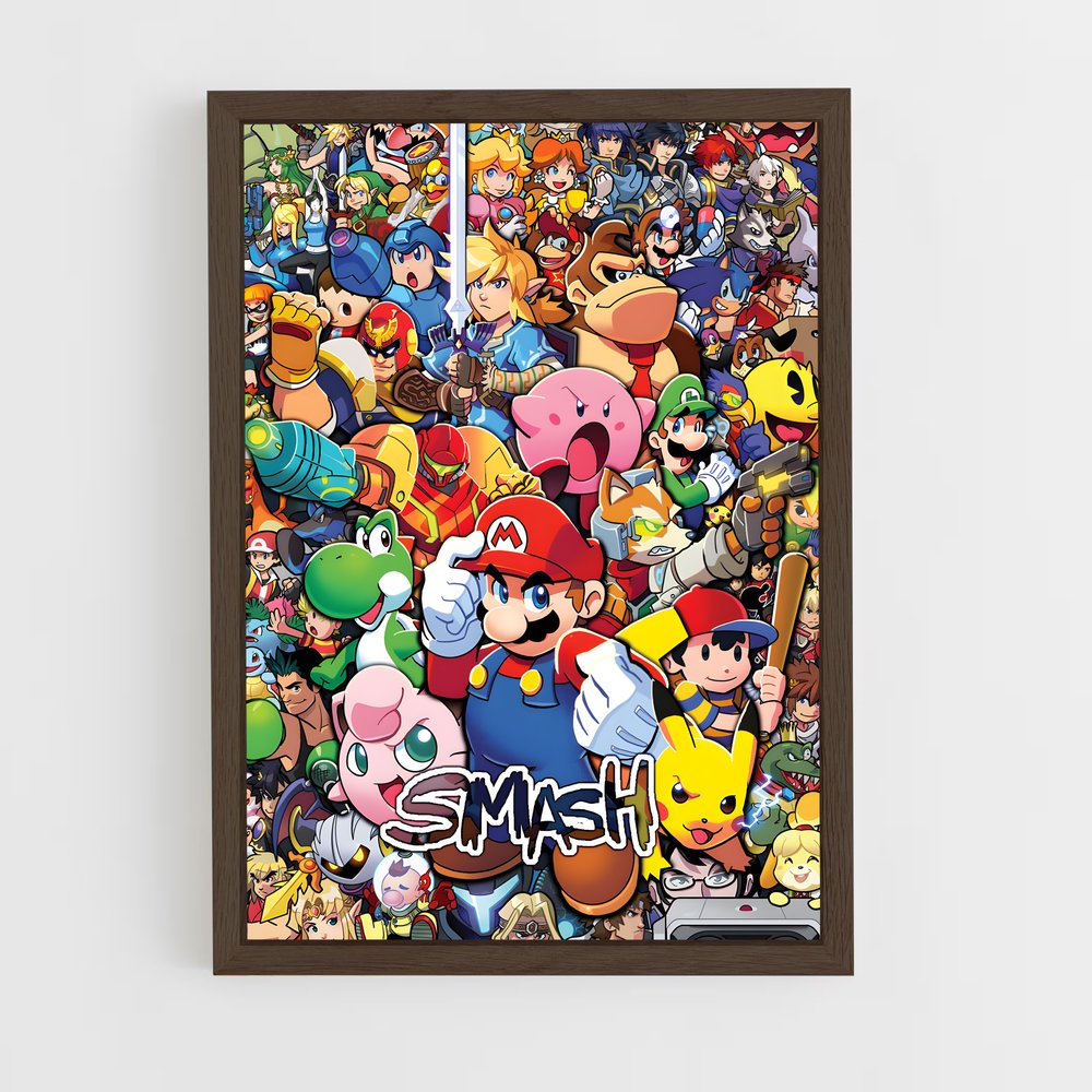 Poster Super Smash – affiche Mario (vue 5)