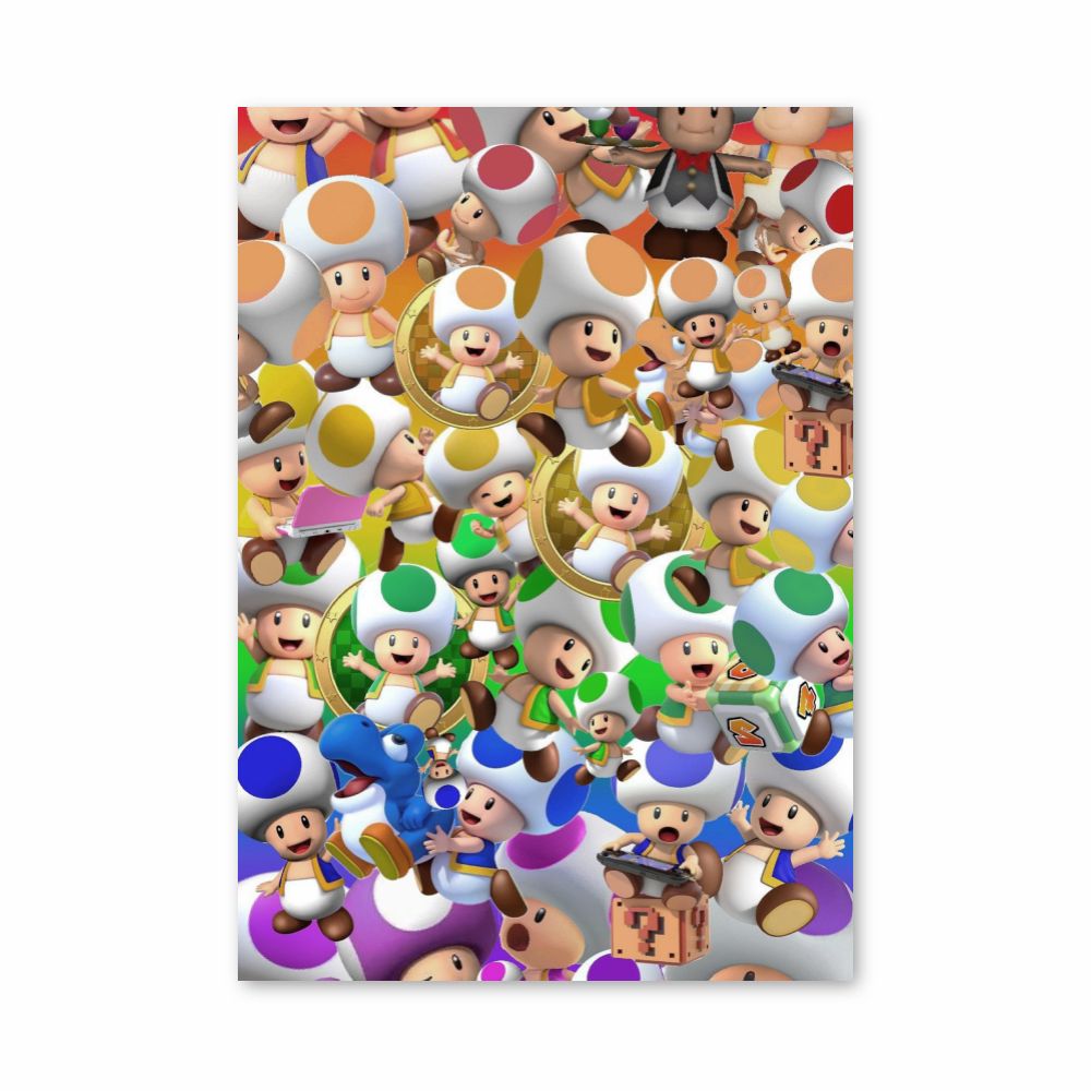 Poster Toad Couleurs – affiche Mario