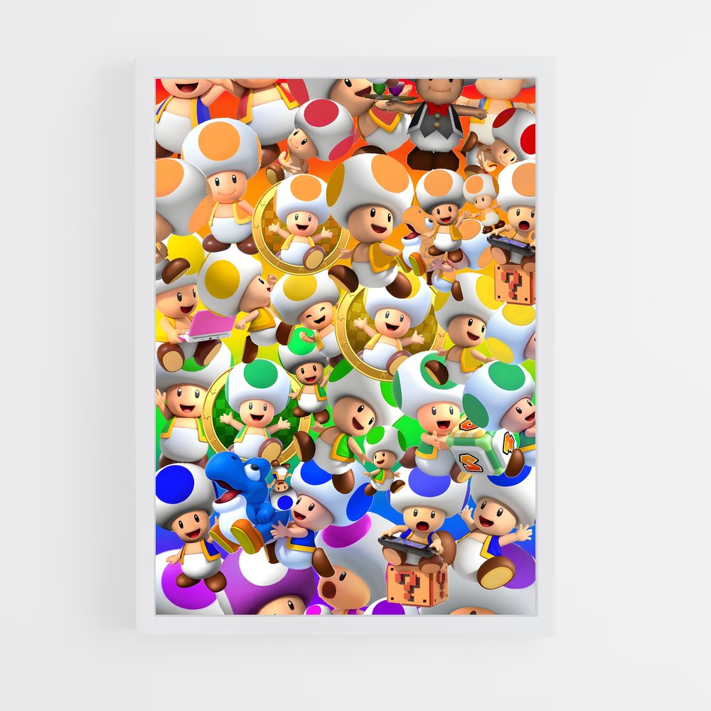 Poster Toad Couleurs – affiche Mario (vue 3)
