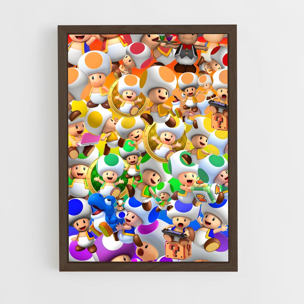 Poster Toad Couleurs – affiche Mario (vue 5)