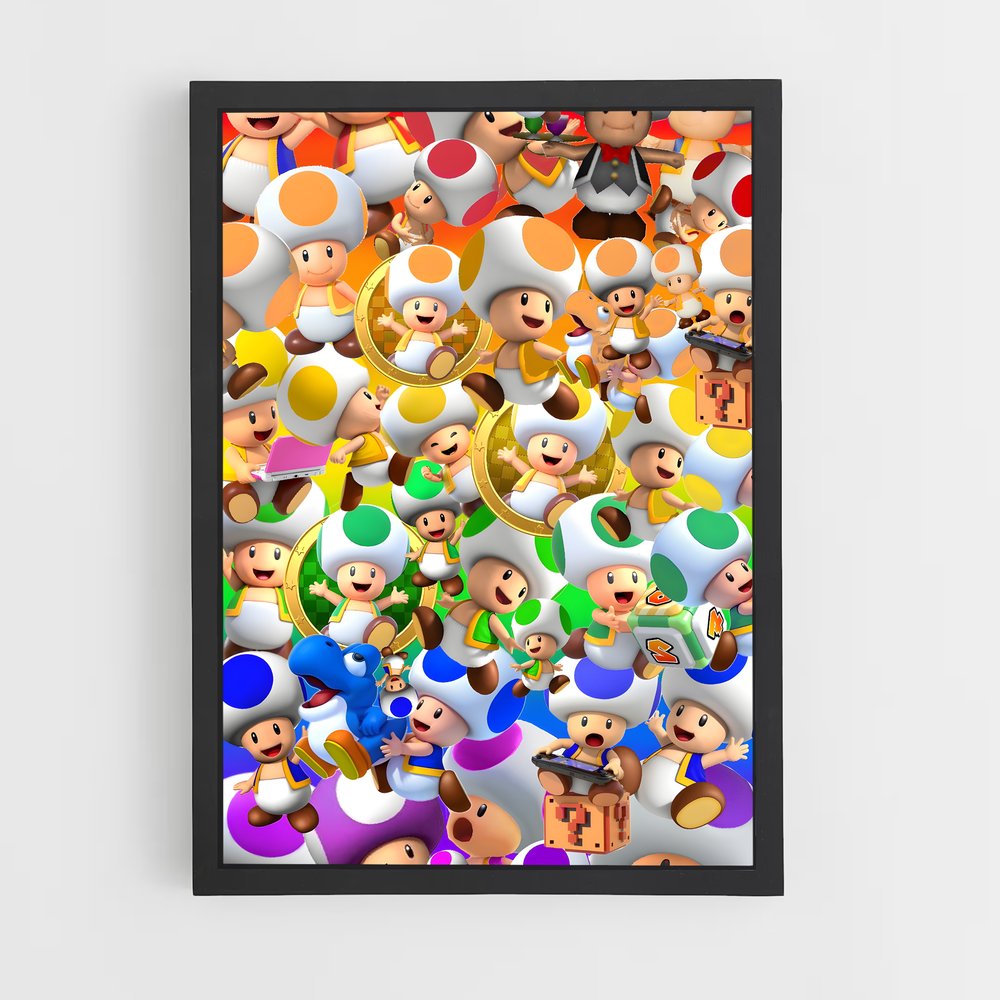 Poster Toad Couleurs – affiche Mario (vue 2)