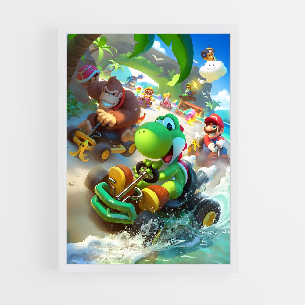 Poster Mario Kart Yoshi (vue 3)