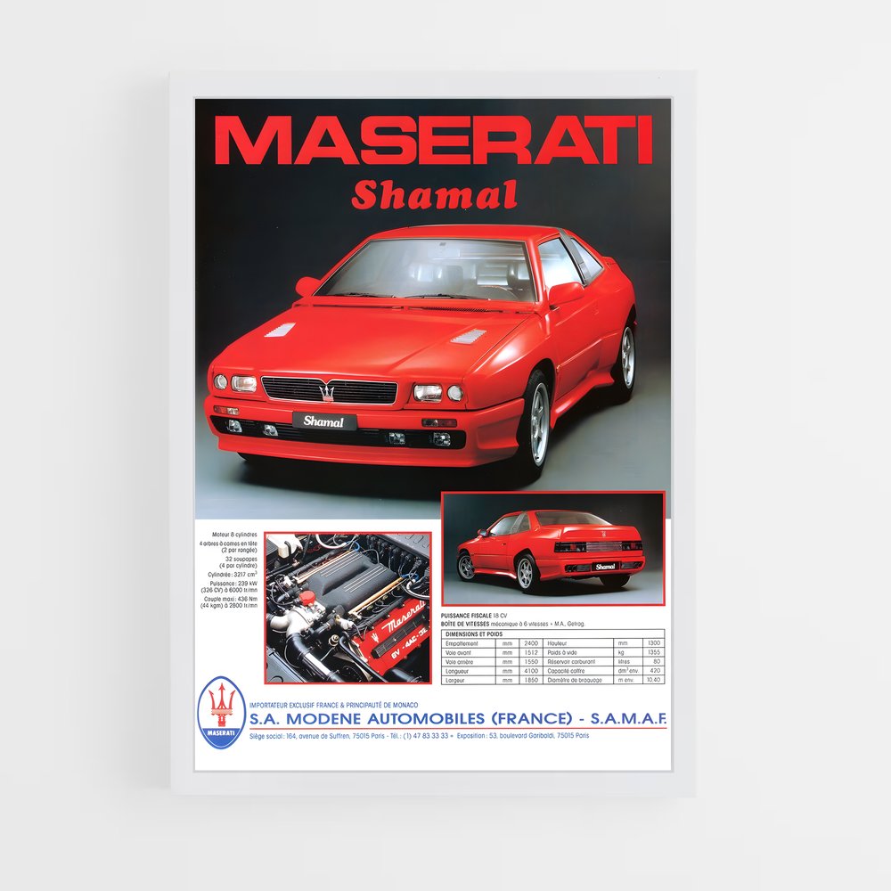 Poster Maserati Shamal (vue 3)