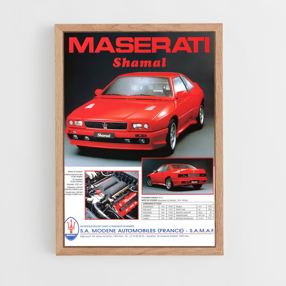 Poster Maserati Shamal (vue 4)