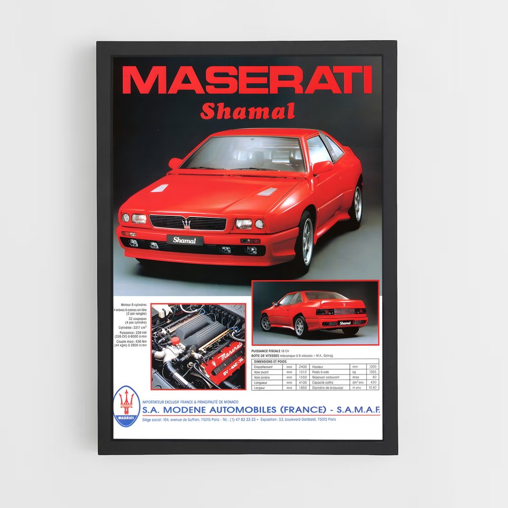 Poster Maserati Shamal (vue 2)