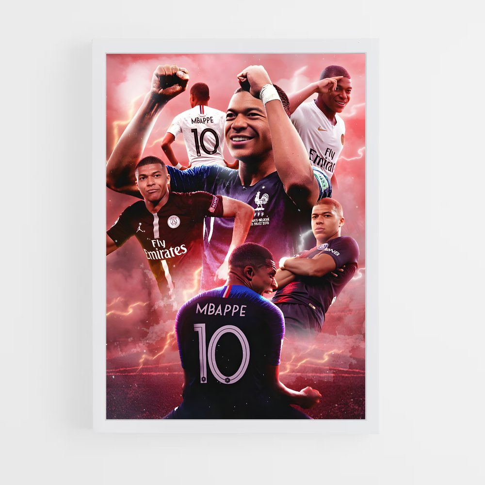 Poster Mbappe Collage – affiche Football (vue 3)