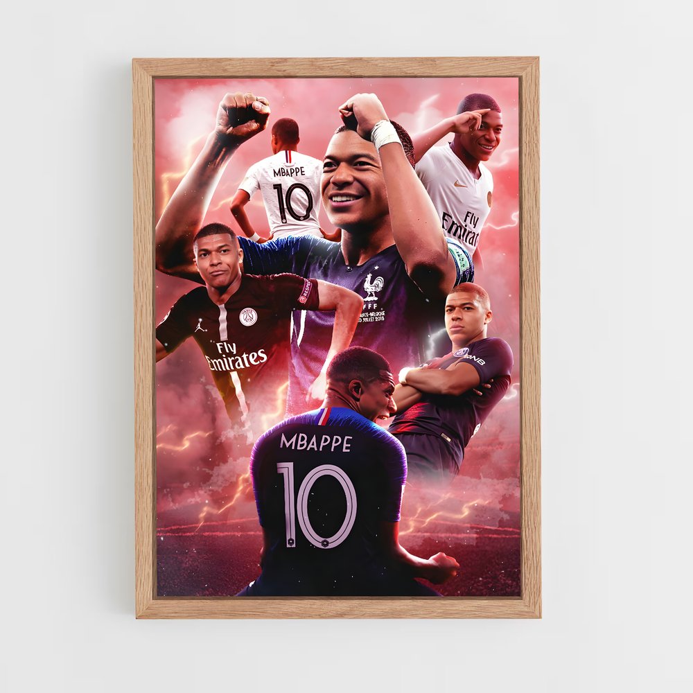 Poster Mbappe Collage – affiche Football (vue 4)