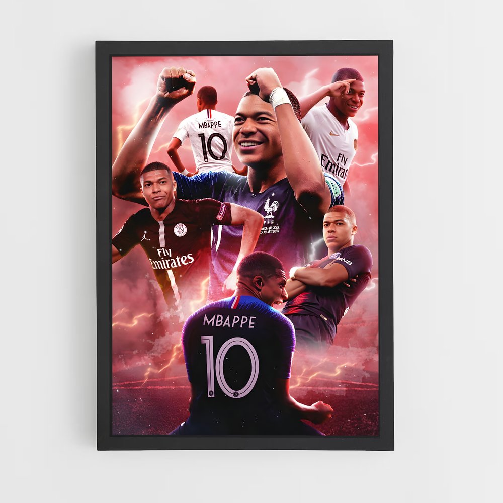 Poster Mbappe Collage – affiche Football (vue 2)