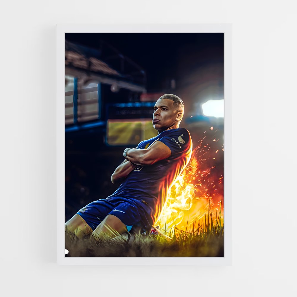 Poster Mbappe Feu – affiche Football (vue 3)