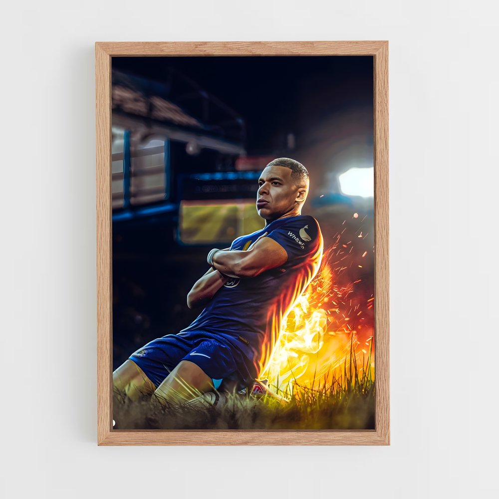 Poster Mbappe Feu – affiche Football (vue 4)