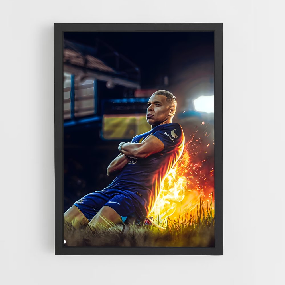 Poster Mbappe Feu – affiche Football (vue 2)