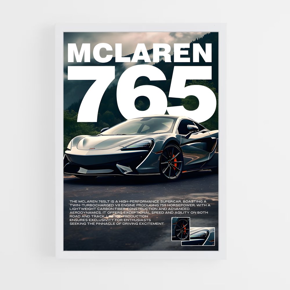 Poster 765 LT – affiche Mclaren (vue 3)
