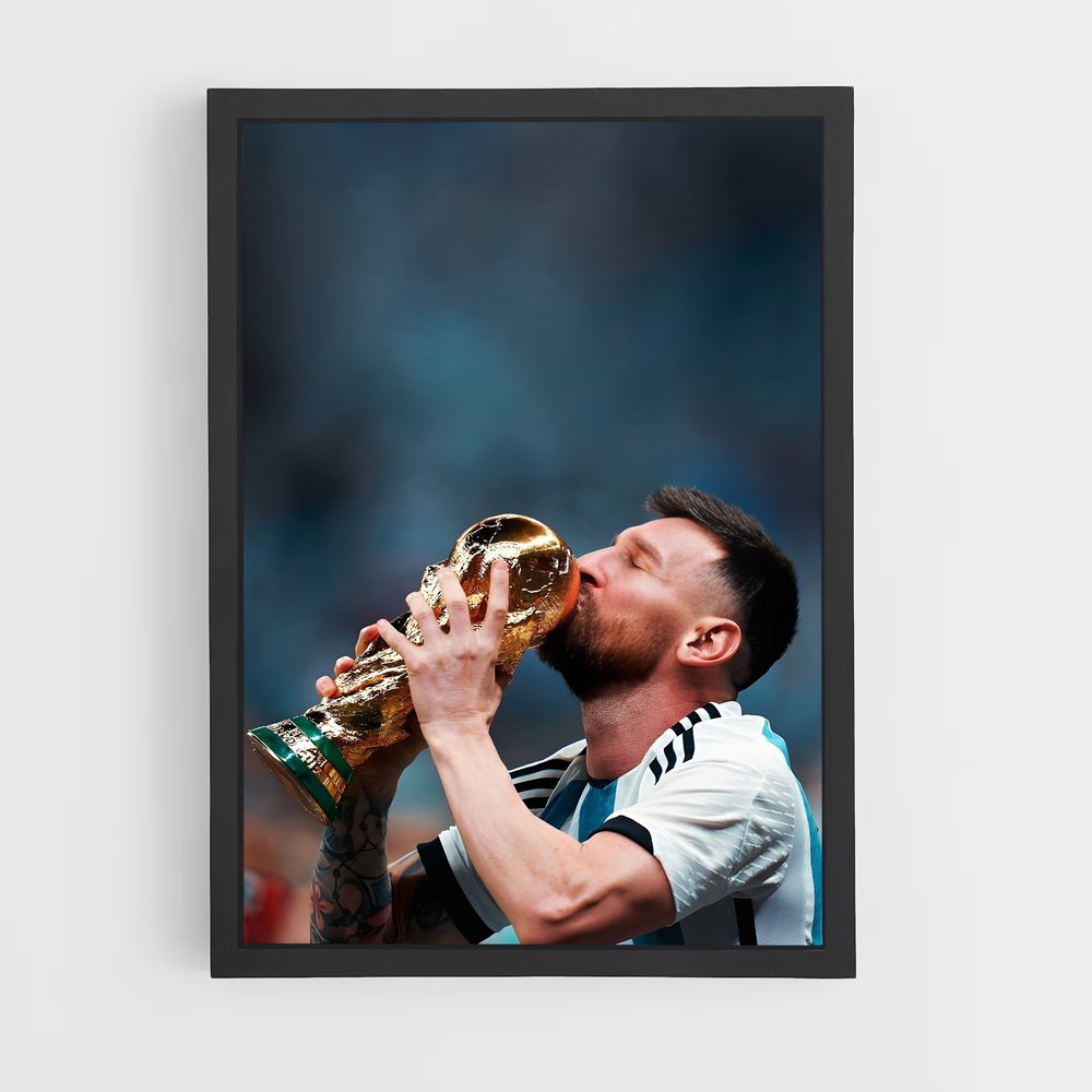 Poster Messi Champion du monde – affiche Football (vue 2)