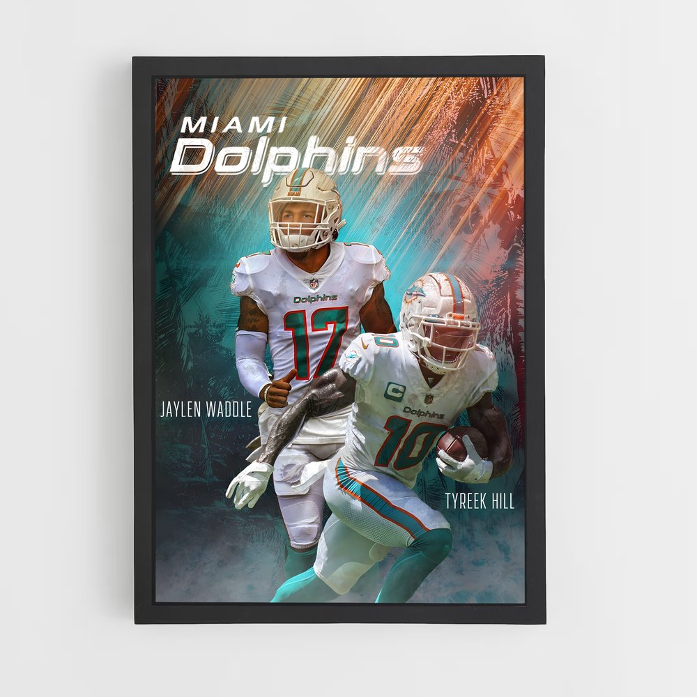 Poster Miami Dolphins Dynamique – affiche Football US (vue 2)