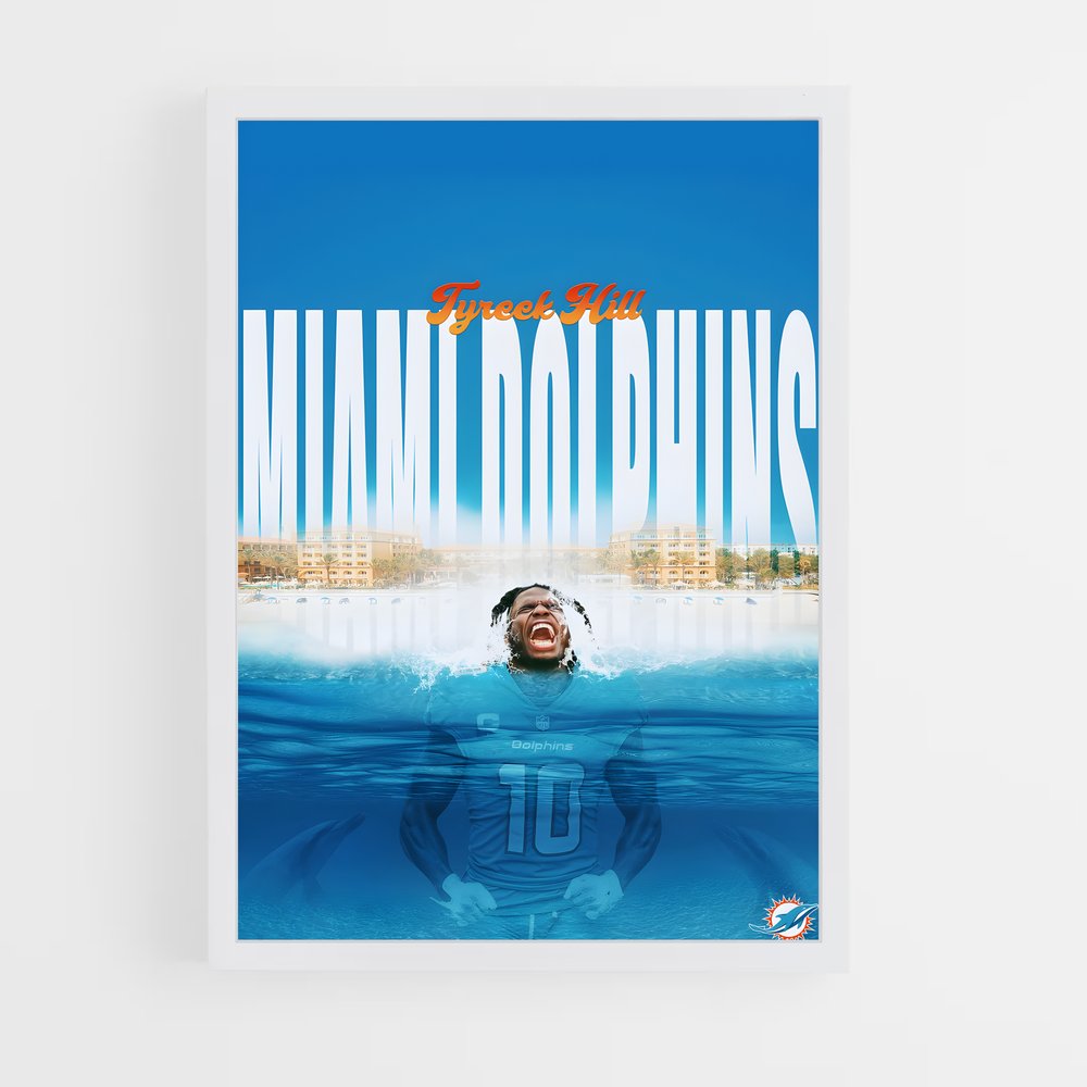 Poster Miami Dolphins Splash – affiche Football US (vue 3)