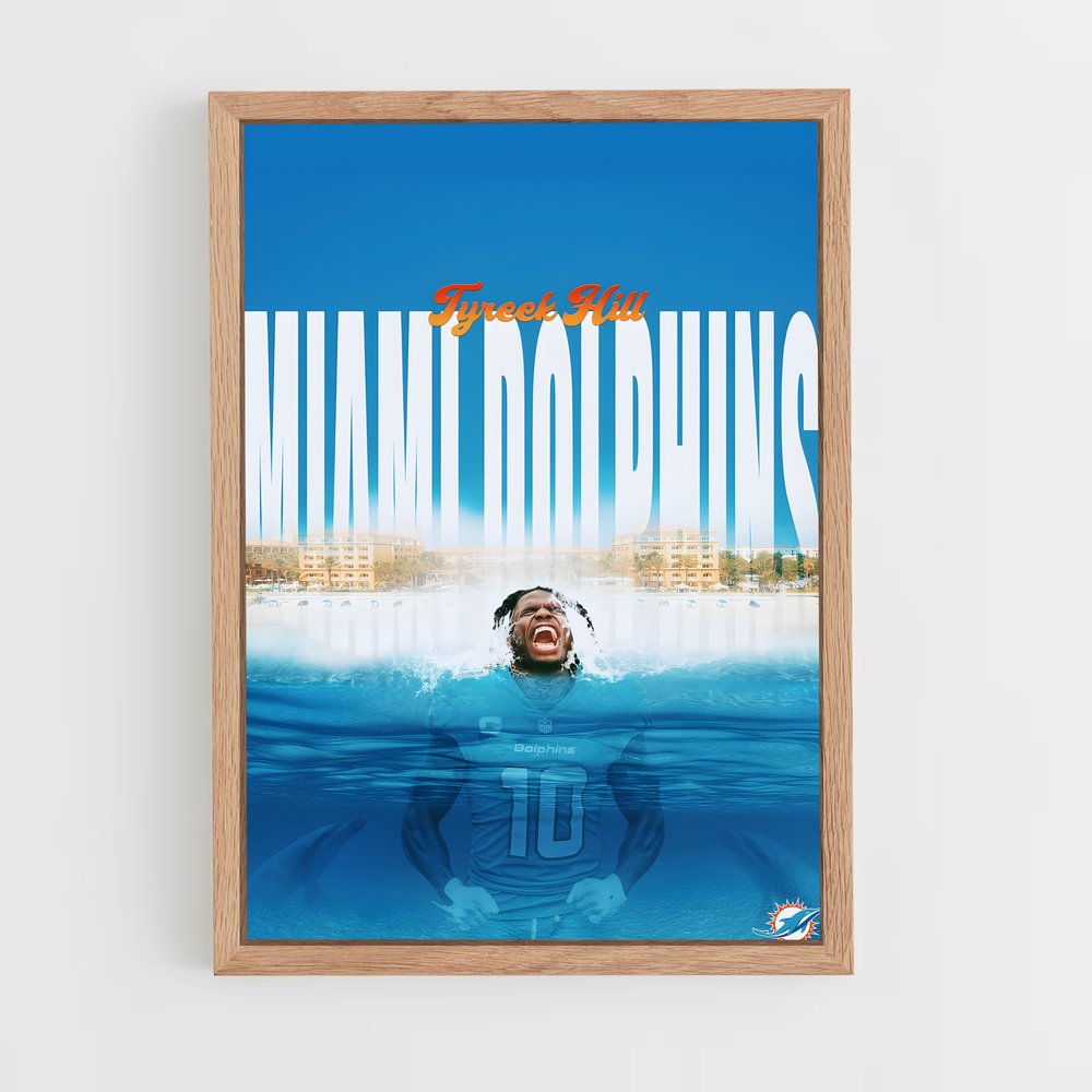 Poster Miami Dolphins Splash – affiche Football US (vue 4)