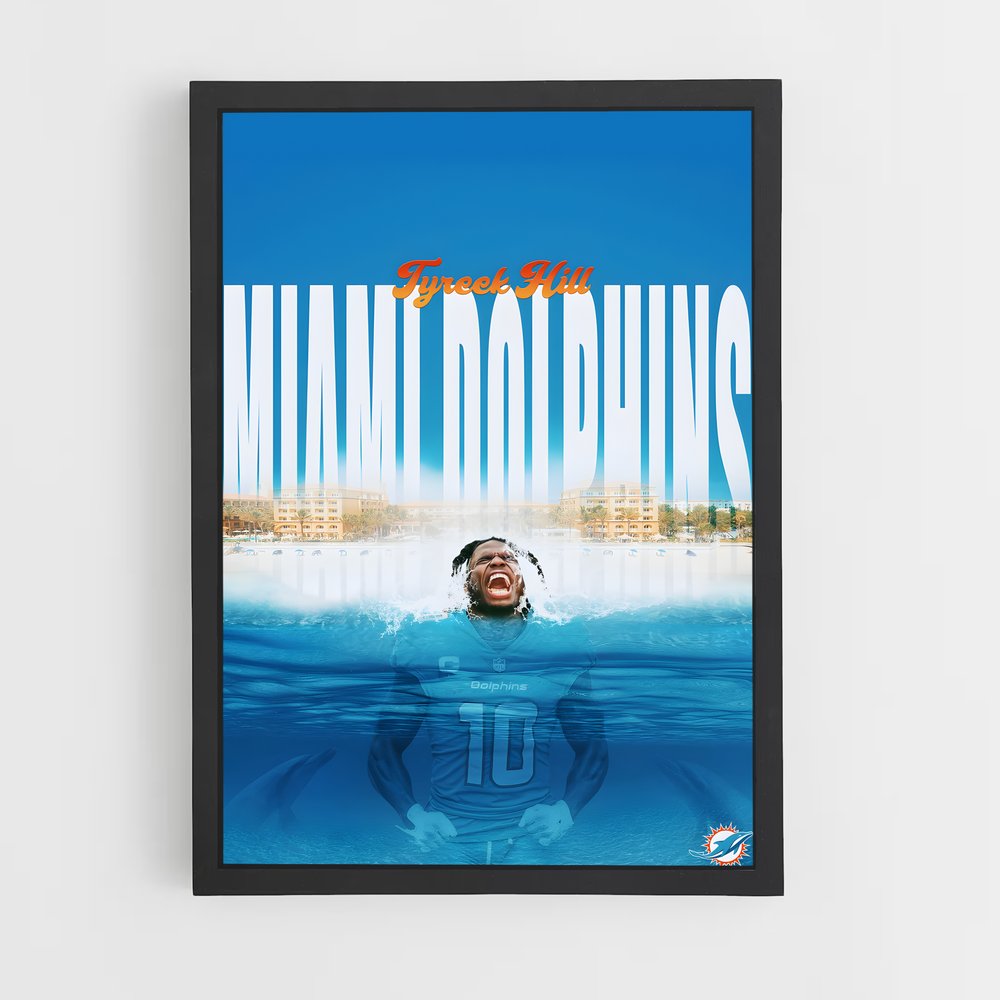 Poster Miami Dolphins Splash – affiche Football US (vue 2)