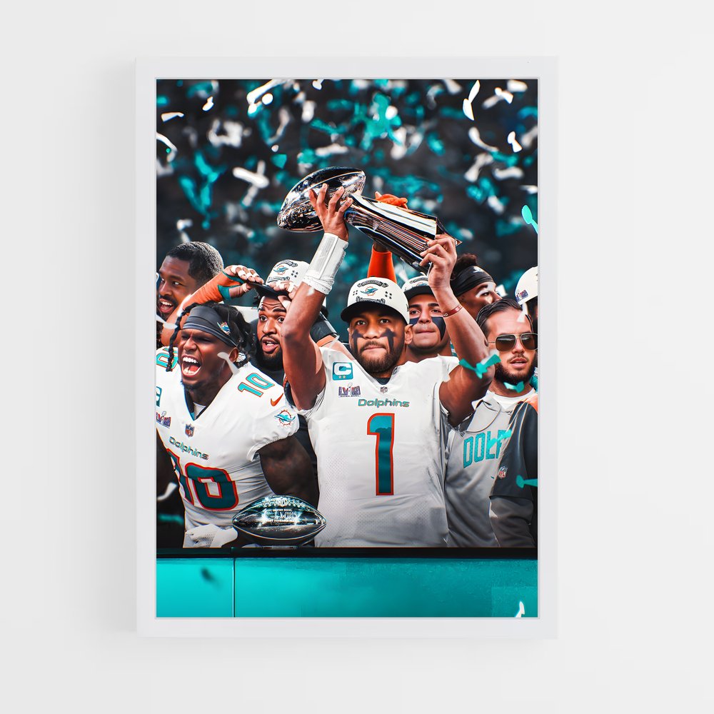 Poster Victoire Dauphins – affiche Football US (vue 3)