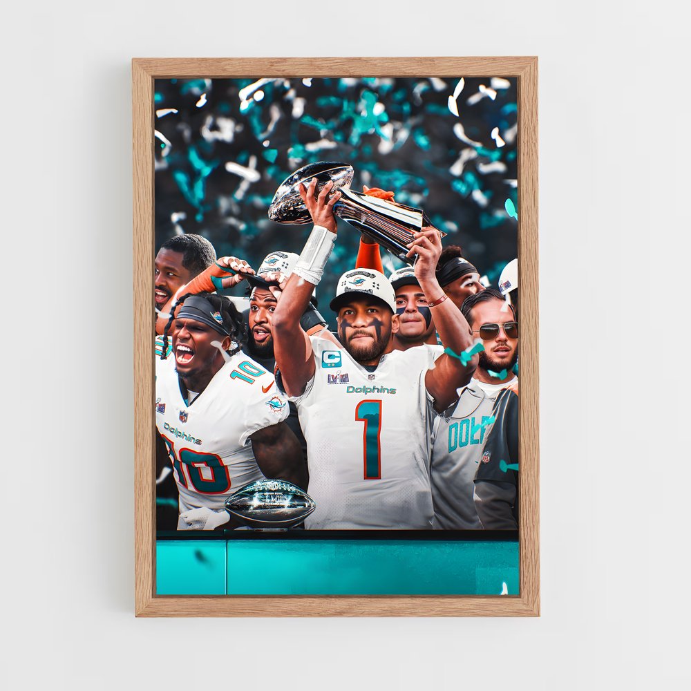 Poster Victoire Dauphins – affiche Football US (vue 4)