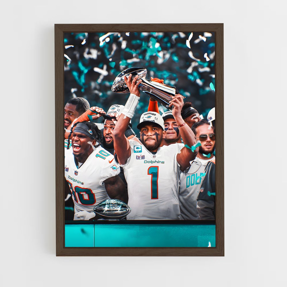 Poster Victoire Dauphins – affiche Football US (vue 5)