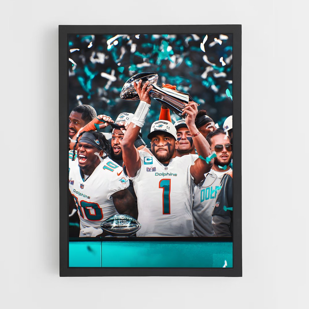 Poster Victoire Dauphins – affiche Football US (vue 2)