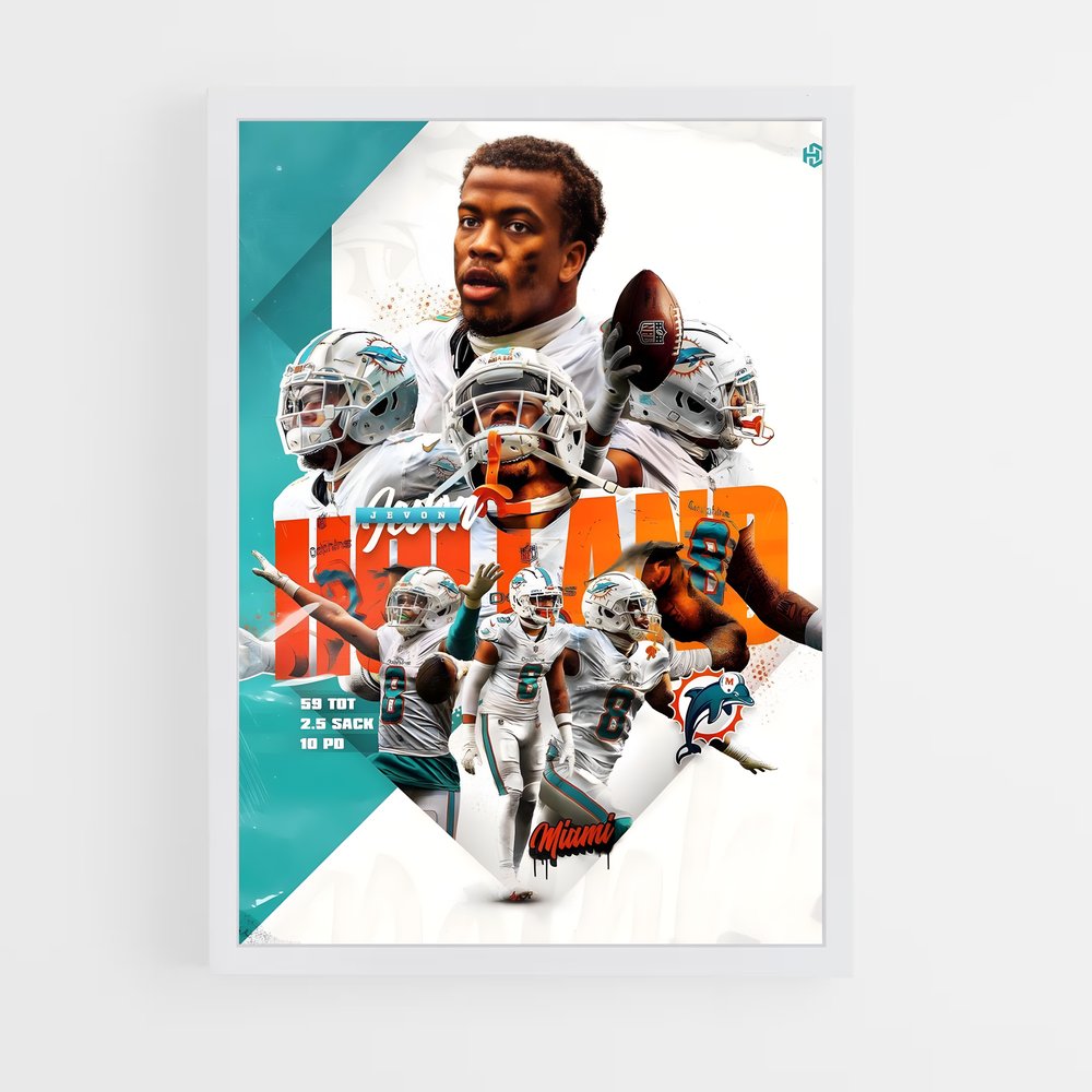 Poster Dolphin Legend – affiche Football US (vue 3)