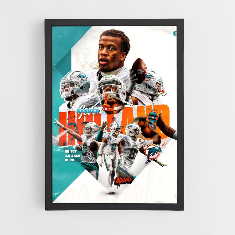 Poster Dolphin Legend – affiche Football US (vue 2)