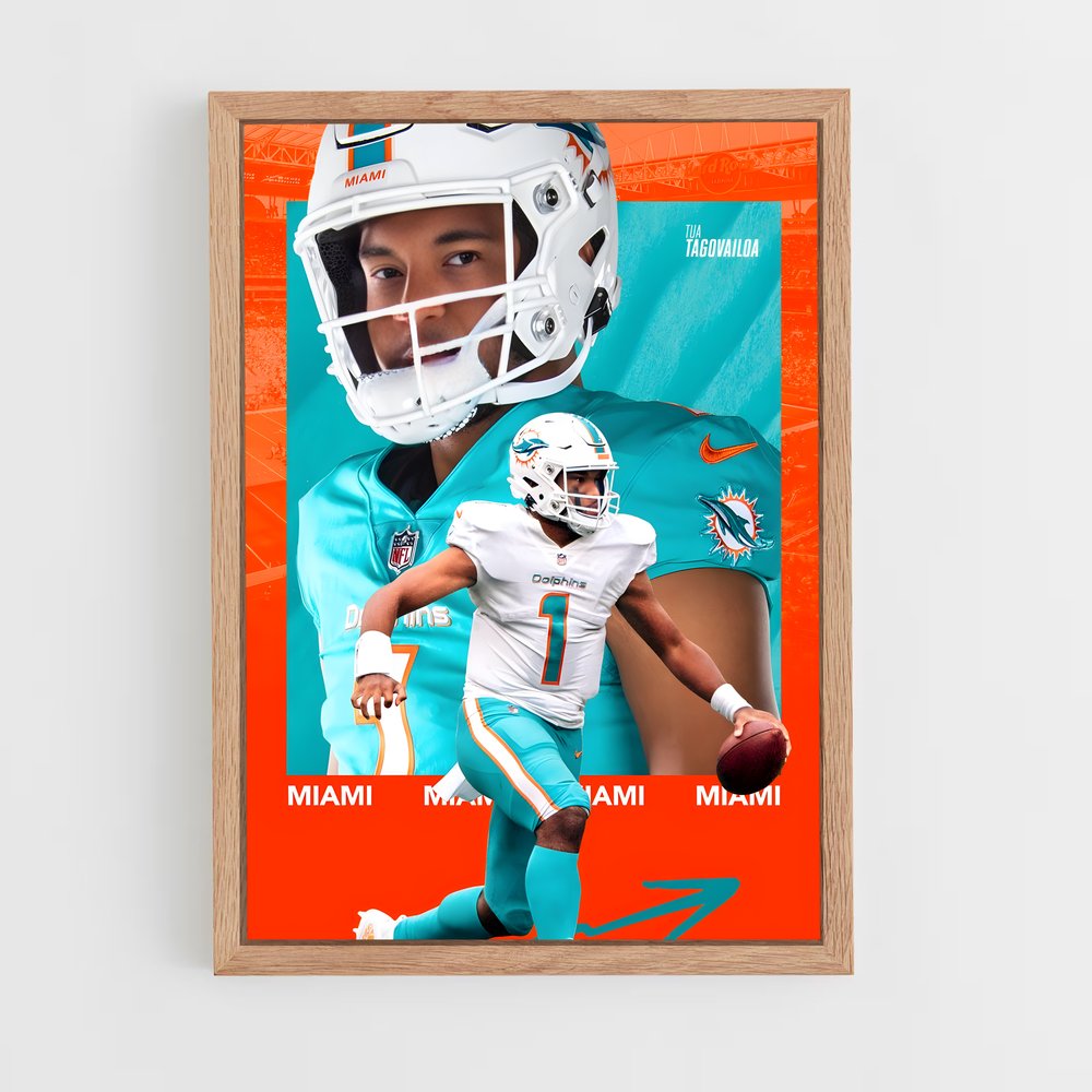 Poster Miami Dolphins Quarterback – affiche Football US (vue 4)