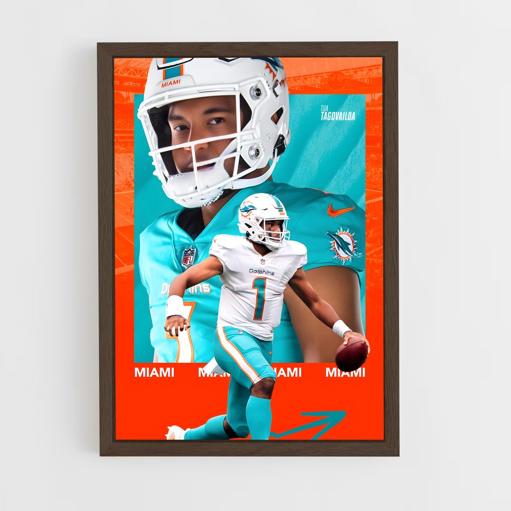 Poster Miami Dolphins Quarterback – affiche Football US (vue 5)