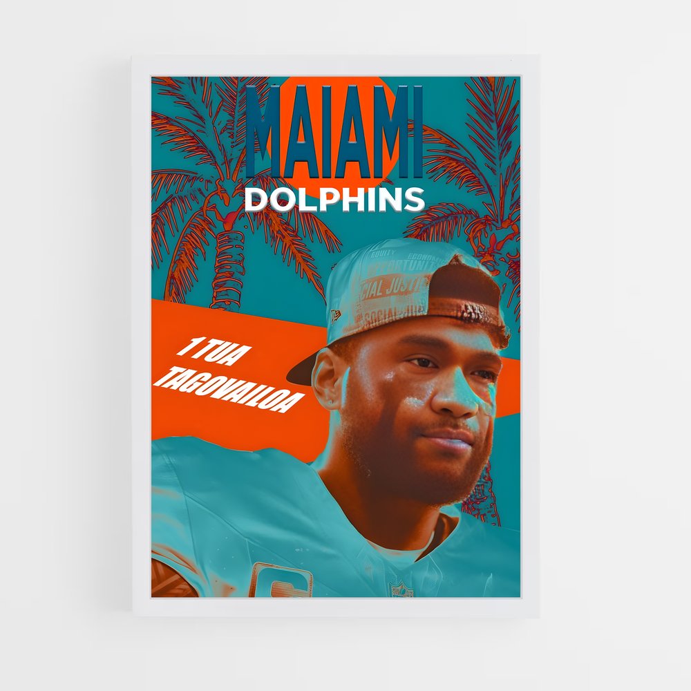 Poster Miami Dolphins Ambiance Tropicale – affiche Football US (vue 3)
